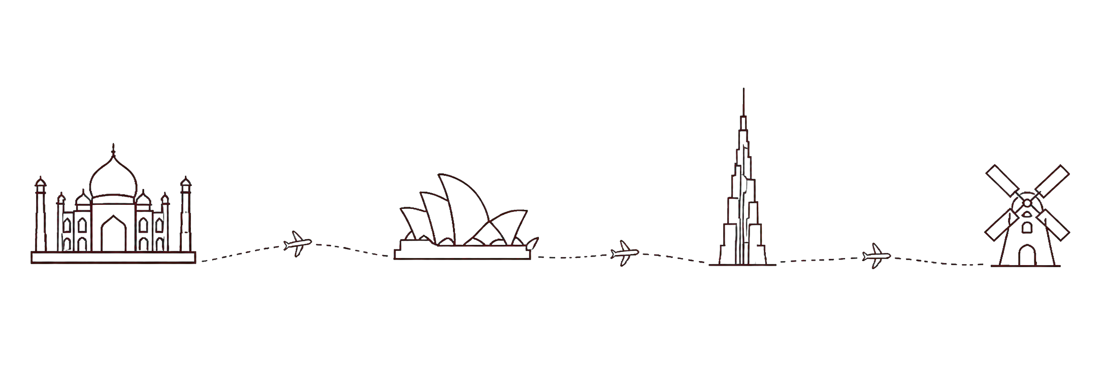 An illustrated journey from India to Australia, Dubai and the Netherlands